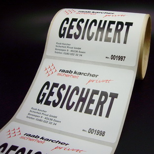 Sicherheits-Etiketten mit Logo