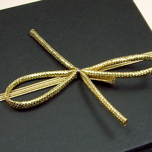 Elastikschleifen Goldband flach