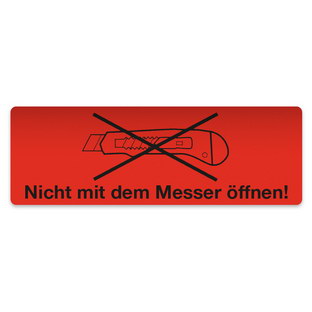 Nicht mit dem Messer öffnen!