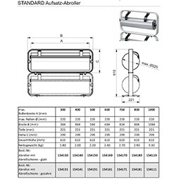 Aufsatz-Abroller (Papier), hellgrau, glatte Abreißschiene