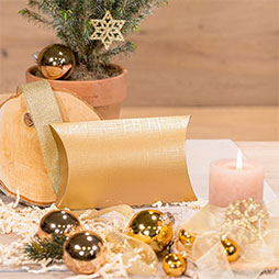 Kissenverpackung gold