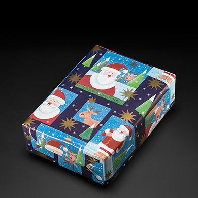 Schones Kinder Weihnachtsgeschenkpapier Triberg Blau Mit Motiven Paschen Shop