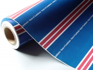 Geschenkpapier mit Logo als Werbedruck bedrucken - Rollengeschenkpapier bedruckt