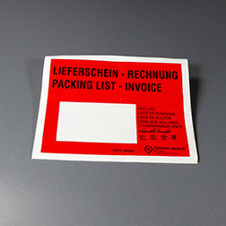 Begleitpapiertaschen Öko C5, rot - Lieferschein-Rechnung, Papier