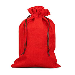 Geschenkbeutel Stoff mit Zugband - rot, 300 × 200 mm