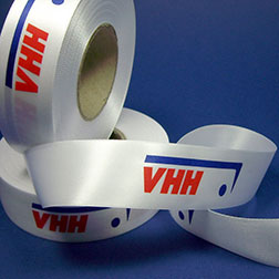 Paris Blanc Satinband 25 mm - Logo & Werbung im Buchdruck