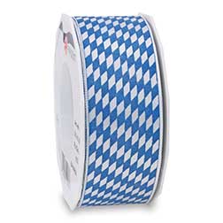 BAVARIA weiss/blau 40 mm - Satinband, bedruckt