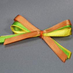 3-Farben-Schleifen - Orange-Hellgrün-Gelb