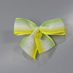 Geschenkschleife Gelb-Grasgrün - Organza grün, weiss, gelb