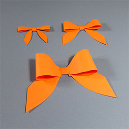 Papierschleifen orange - Classic mit Clip oder Klebepunkt