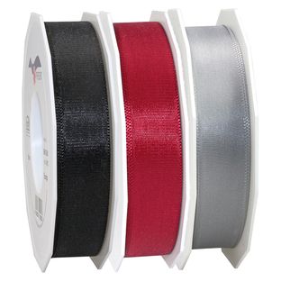 EUROPA 25 mm - Seidenband mit Webkante - viele Farben