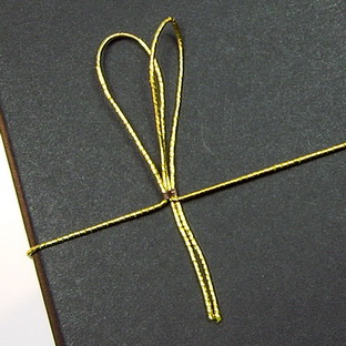 Elastik-Schleifen Goldband rund - 2-Flügel-Schleife, 1.0 mm Ø