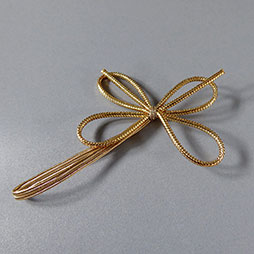 Elastikschleifen Goldband flach - 4-Flügel-Schleife, Litze ca. 3 mm
