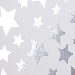 Diadem, silber, Sterne - hochglänzendes metallisertes Kraftpapier, FSC