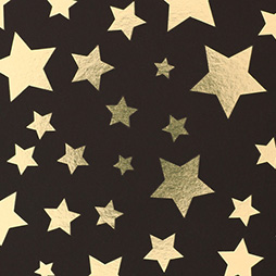 Diadem, schwarz, Sterne - hochglänzendes metallisertes Kraftpapier, FSC
