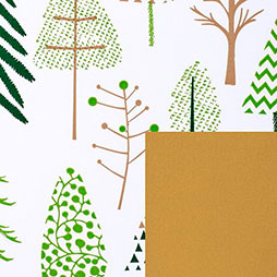 Tromsö, Tannenbäume - beidseitig matt gestrichenes Kraftpapier , FSC, umweltfreundlich