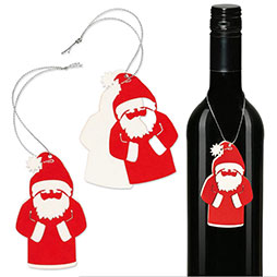 Papieranhänger 50 x 85 mm - Weihnachtsmann, rot-weiß