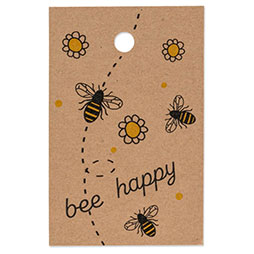 Papieranhänger 85 x 55 mm - bee happy