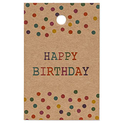 Papieranhänger 85 x 55 mm - HAPPY BIRTHDAY