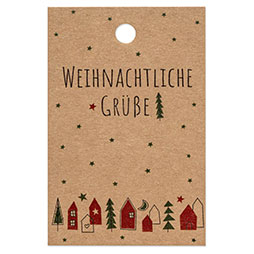 Papieranhänger 85 x 55 mm - WEIHNACHTLICHE GRÜßE