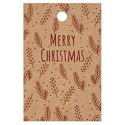 Papieranhänger 85 x 55 mm - MERRY CHRISTMAS