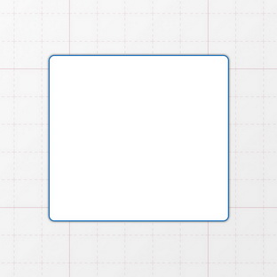 Rechteckform mit abgerundeten Ecken - 65 x 60 mm