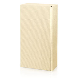 Präsentkarton 3er - creme - für 3 Flaschen, offene Welle