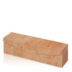 Präsentkarton 1er Modern Holz liegend - für Flaschen bis ca. 380 mm