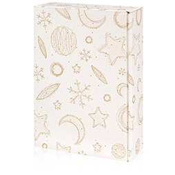 Präsentkarton 3er - Christmas Weiss - für 3 Flaschen bis ca. 360 mm