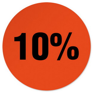 Etikett 10% - Rot/Schwarz