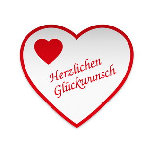 HERZLICHEN GLÜCKWUNSCH - 35 x 32 mm