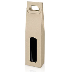 Tragekarton 1er - Graspapier stehend - für 1 Flasche bis ca. 380 mm
