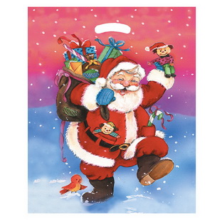 FOLIEN-TRAGETASCHEN Father Christmas - 500 Stück 380 x 450 + 2 x 50 mm (B x H + Bf)