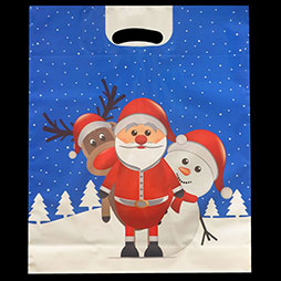 FOLIEN-TRAGETASCHEN Christmas Friends - 500 Stück, 380x450+2x50mm (BxH+Bf)