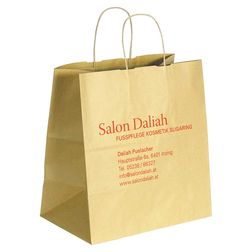 PAPIER-TRAGETASCHEN extra breiter Boden [G] - 320 + 190 × 340 mm - braun
