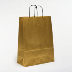 Papiertragetasche Weihnachten, gold - 240x110x310mm