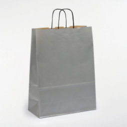 Papiertragetasche Weihnachten, silber - 240x110x310mm