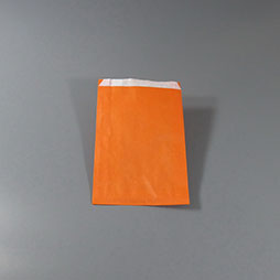 Faltenbeutel, Papier, Orange - 15+4x21cm