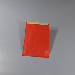 Faltenbeutel, Papier, Rot - 15+4x21cm