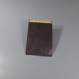 Faltenbeutel, Papier, Schwarz - 15+4x21cm