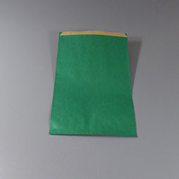 Faltenbeutel, Papier, Grün - 20+7x32cm