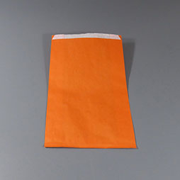 Faltenbeutel, Papier, Orange - 20+7x32cm