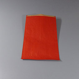 Faltenbeutel, Papier, Rot - 20+7x32cm