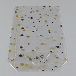 PP-Kreuzbodenbeutel 115 x 190 mm - schwarz-gold