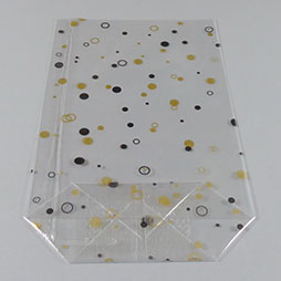 PP-Kreuzbodenbeutel 145 x 235 mm - schwarz-gold