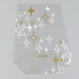 PP-Kreuzbodenbeutel 145 x 235 mm - weiss-gold