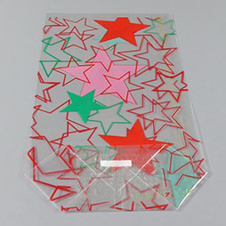 PP-Kreuzbodenbeutel 145 x 235 mm - weiss-rot-grün