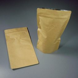 Standbodenbeutel Kraftpapier - 140×270+80 mm mit Aromaschutzventil