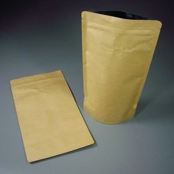 Standbodenbeutel Kraftpapier - 170×310+90 mm mit Aromaschutzventil