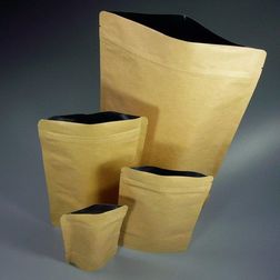 Standbodenbeutel Kraftpapier - 85×140+50 mm, ohne Sichtfenster